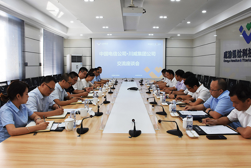 中國(guó)電信公司到川威連界基地交流(圖1)